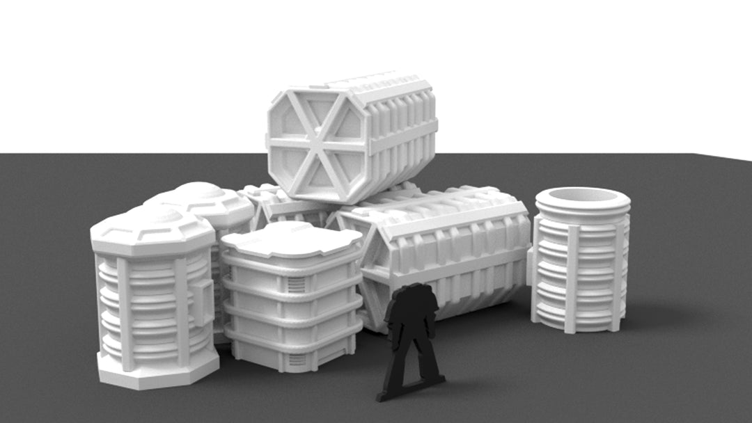 Corvus Games Terrain 3d printable cargo container bundle for Star Wars Legion