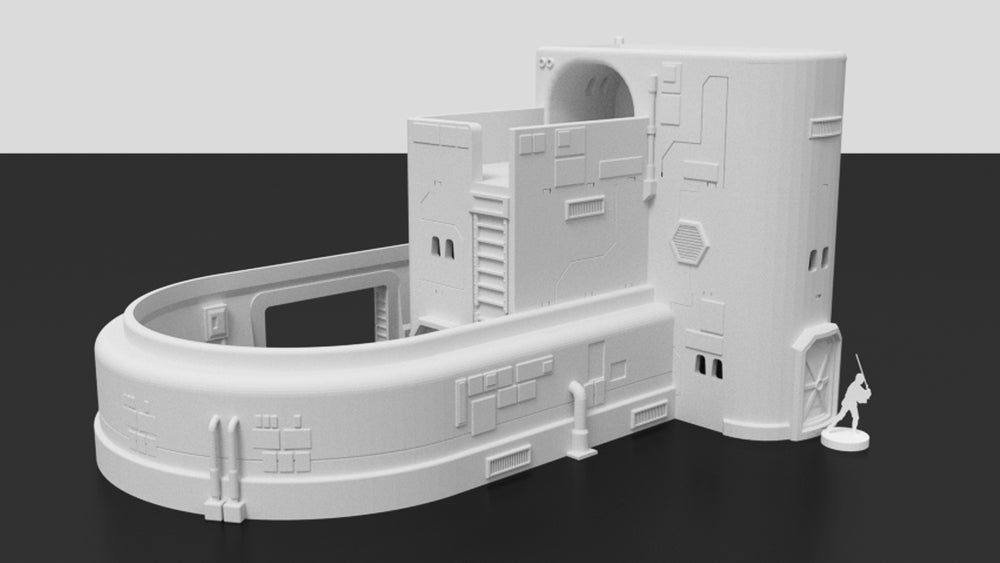 Corvus Games Terrain 3d printable modular Droid Maintenance Workshop for Star Wars Legion