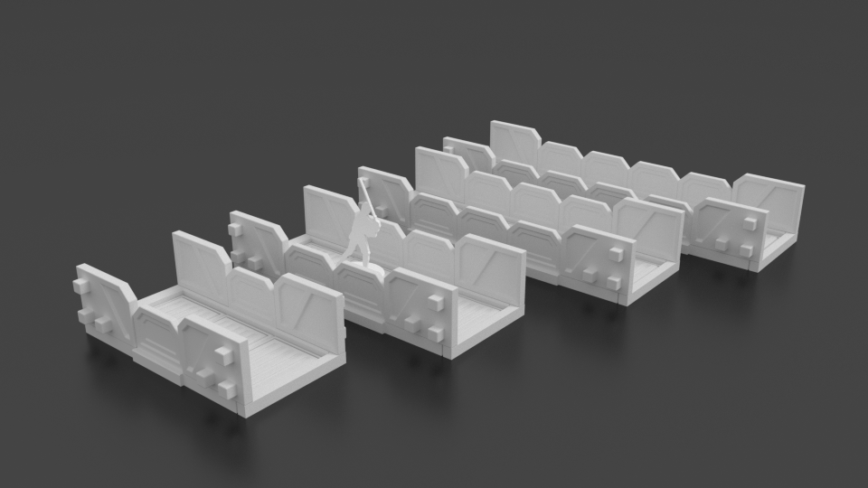 Corvus Games Terrain 3D printable walkways for Star Wars Legion, Warhammer 40K, Necromunda, Kill Team