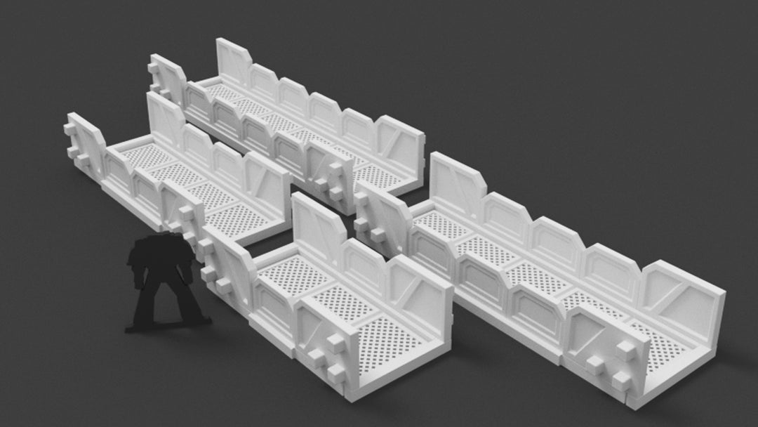 Corvus Games Terrain 3d printable walkways for Star Wars Legion, Warhammer 40k, and Infinity scenery