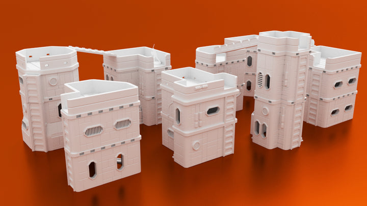 Corvus Games Terrain Colony Mining Town 3D printable bundle of buildings for Infinity, Warhammer 40k and Star Wars Legion