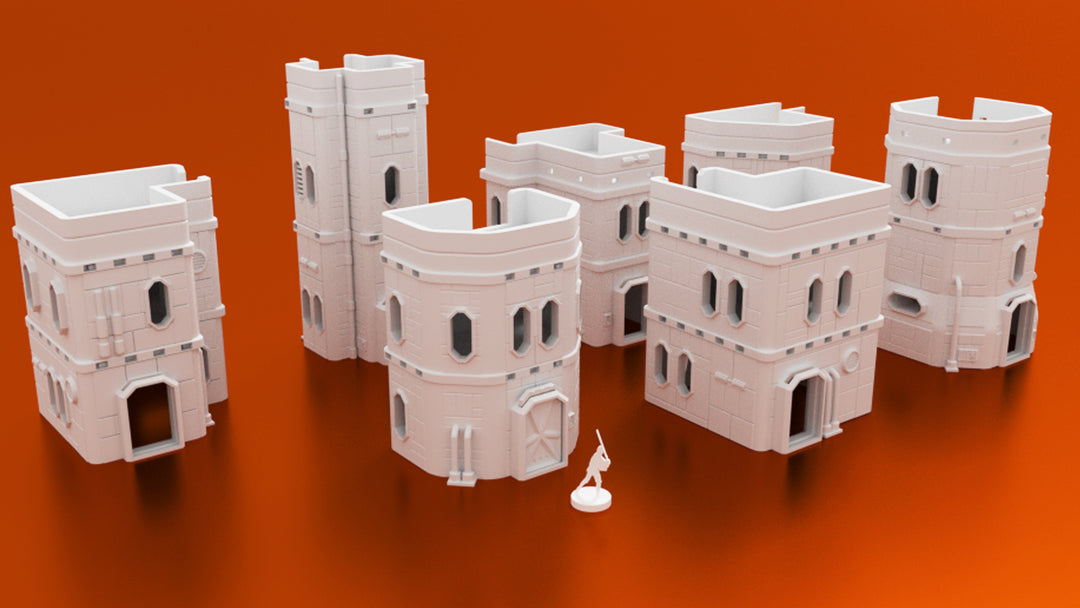 Corvus Games Terrain Colony Mining Town 3d printable bundle of buildings for Star Wars Legion, Infinity, Warhammer 40K