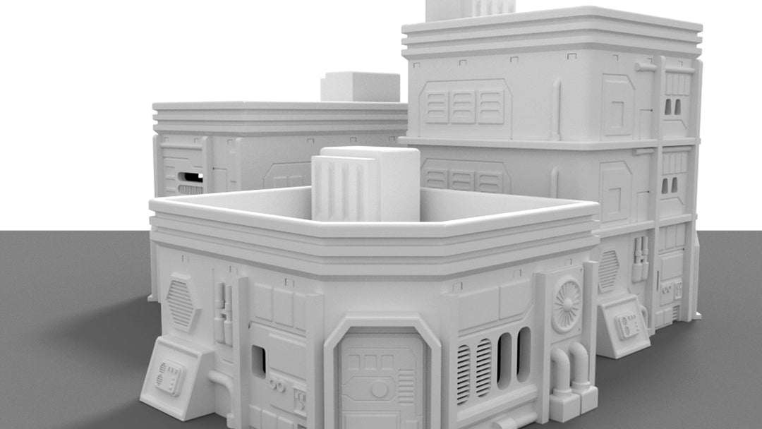 Corvus Games Terrain Medium City House for Star Wars Legion, Warhammer 40K and Infinity buildings and scenery