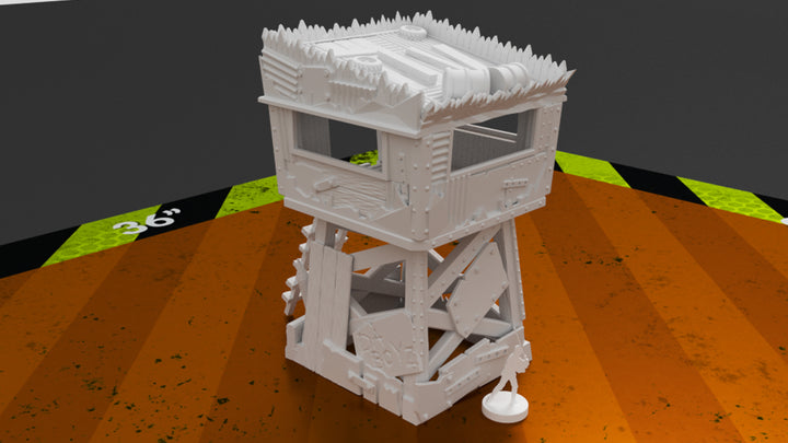 Corvus Games Terrain Ork Greenskin Lookout Tower for 28mm tabletop wargames like Warhammer 40k, Kill Team, Necromunda and post apocalyptic games
