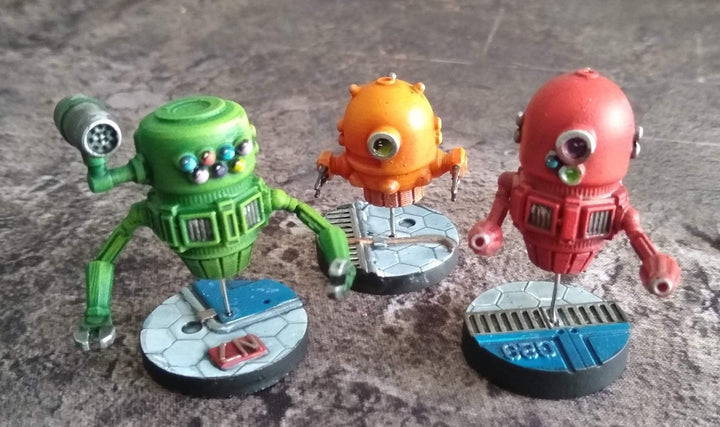 Corvus Games Terrain 3D printable scifi Hoverbotz robots droids for 28mm - 40mm tabletop miniatures wargames compatible with Legion, Starbreach, Stargrave