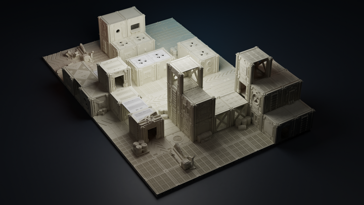 Corvus Games Terrain 3D printable modular scifi tabletop wargaming terrain from the Isolation Protocol kickstarter