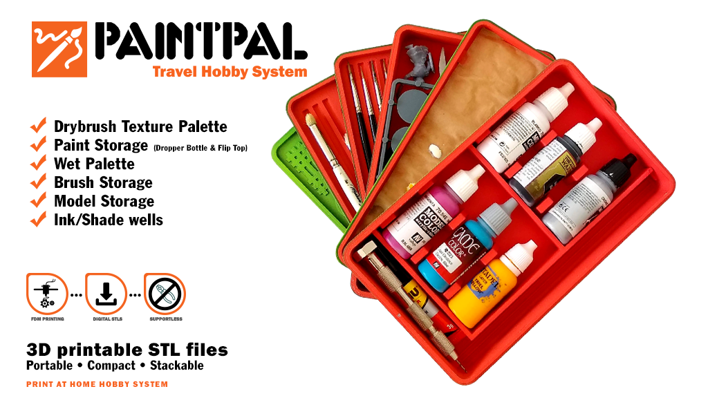 PaintPal Travel Hobby System 3D printable storage solution for hobbyists