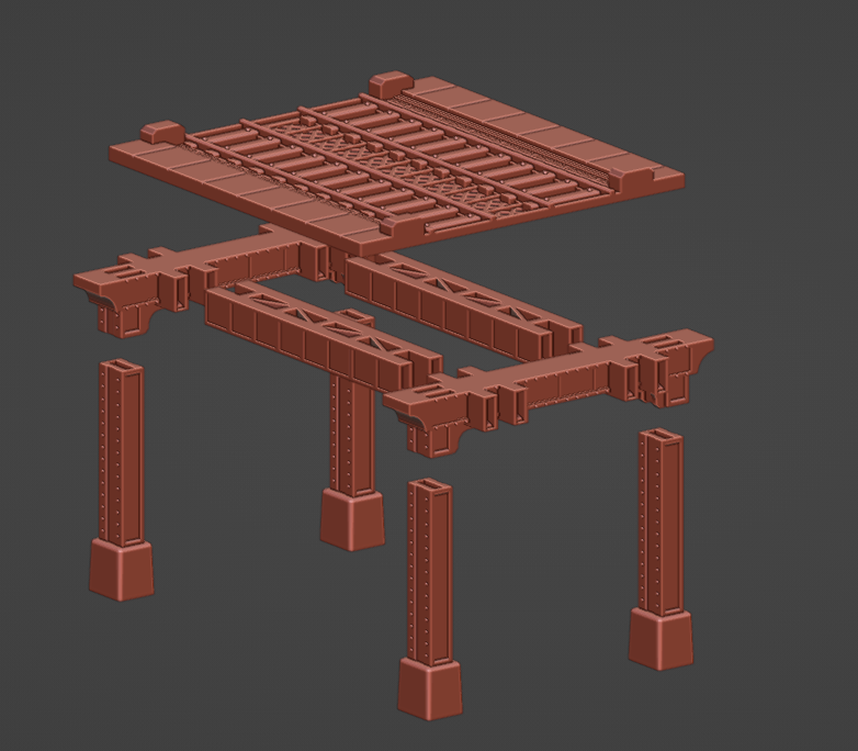 Urban Elevated Trainline Digital STL 3D printable