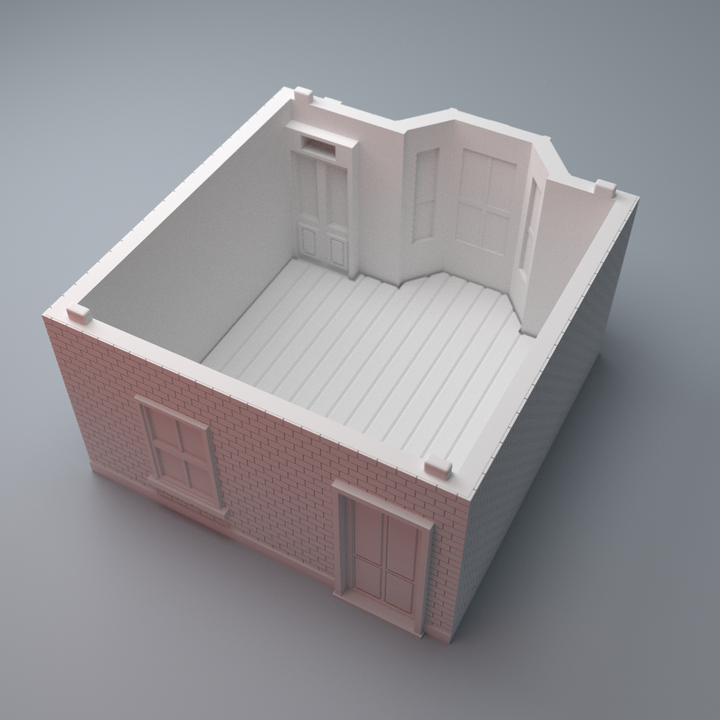 Corvus Games Terrain 3D printable English Terraced House for The Walking Dead, Last Days, This Is Not A Test, Marvel Crisis Protocol and other survival games and WW2