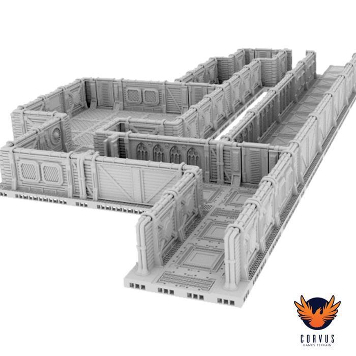 Warhammer 40K Modular Sci-fi Corridor Terrain Set STL 3D printed